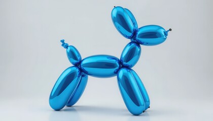 Fototapeta premium A Stunning Blue Balloon Dog Sculpture