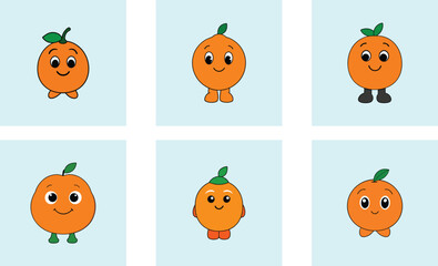 Cute mandarin cartoon vector