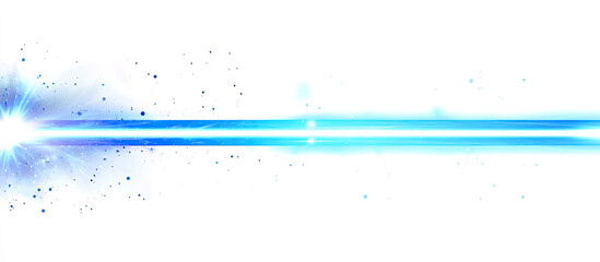 Abstract blue light streaks, energy beams, glowing lines on white background.