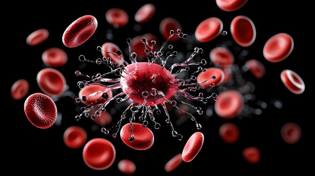 Red Blood Cells And Virus Attack