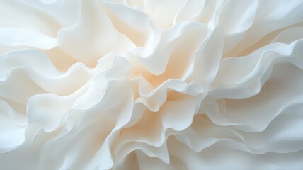 Obraz premium Creamy White Flower Petals Close-Up Soft Ruffled Texture Subtle Lighting