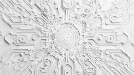 Abstract white circuit pattern