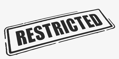 Restricted stamp in black and white
