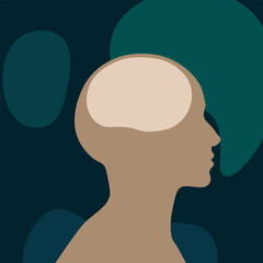 Abstract Human Brain and Thought Process Illustration