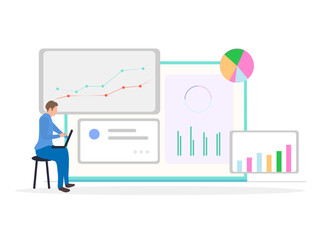 employee data management, vector illustration for web, presentation slides, print, etc