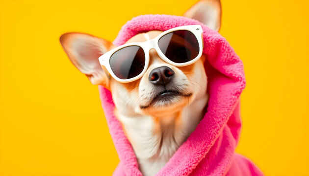 Stylish Dog in Sunglasses & Hoodie – Cute & Cool Pet Fashion