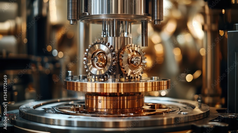 Aufkleber detailed close up view of precision gears in a machine