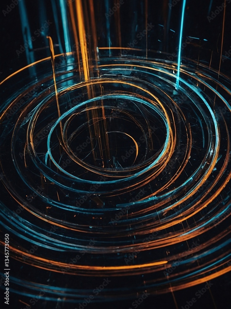 Aufkleber abstract geometric art with overlapping circles and lines