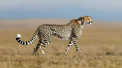 Obraz premium Cheetah Walking In Savanna Landscape