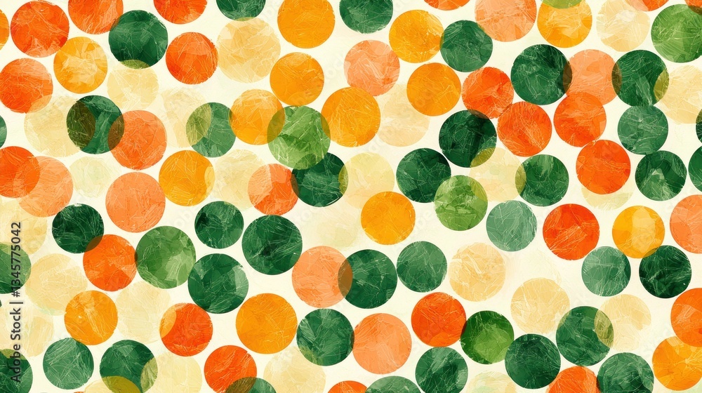 Poster overlapping colorful circles create an abstract textured background pattern