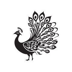 Fototapeta premium Elegant peacock vector logo symbolize beauty and grace perfect for stylish designs illustration.
