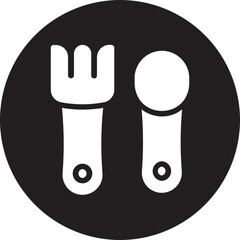 Fototapeta premium baby cutlery glyph icon