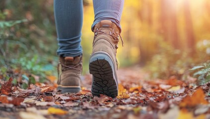 Hiking boots on forest path (1)