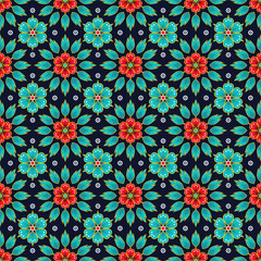 Seamless pattern with floral vector Illustration