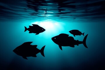 Underwater Fish Silhouettes