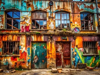 Fototapeta premium Urban Exploration Photography: Grunge Logo Design Inspiration - Abstract Textures & Industrial Decay