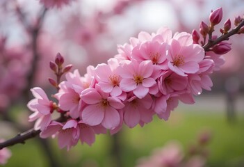 Obraz premium A close-up of a pink flower blossom