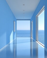 Obraz premium Blue Corridor Offers Stunning Ocean View