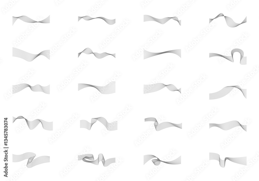 Poster minimalist abstract line wave element