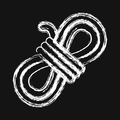 Icon rope. Camping and adventure elements. Icons in chalk style. Good for prints, posters, logo, advertisement, infographics, etc.