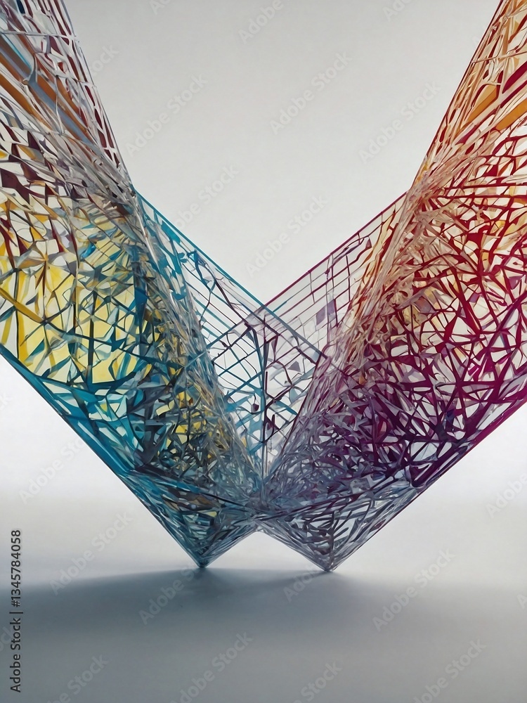 Poster abstract geometric patterns creating visually engaging designs on white background