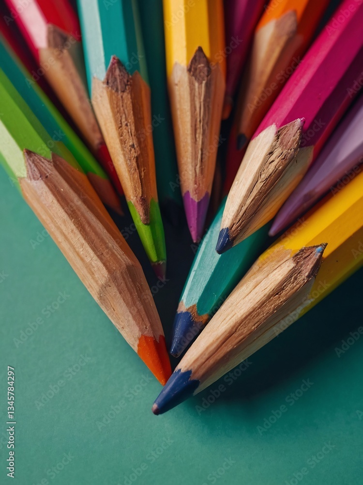 Poster abstract geometric shape pattern created by pencils