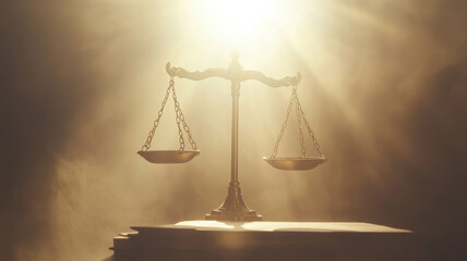 Golden scales of justice balancing equality and law