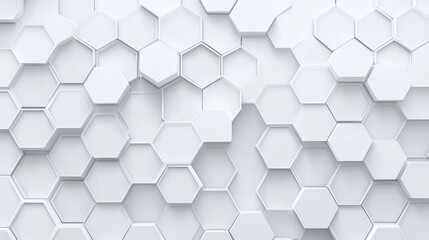 Fototapeta premium Abstract white honeycomb pattern background, ideal for tech or modern design
