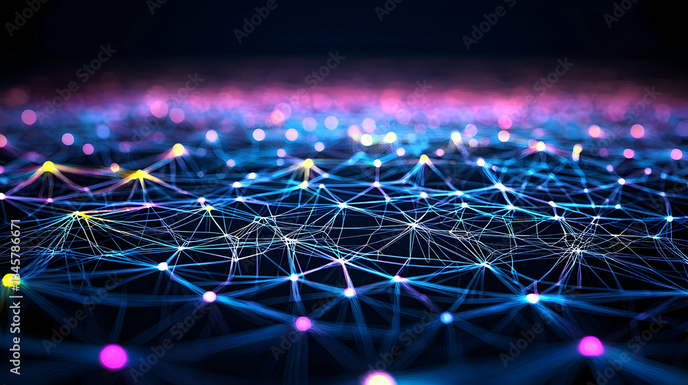 Poster abstract network design with colorful lights