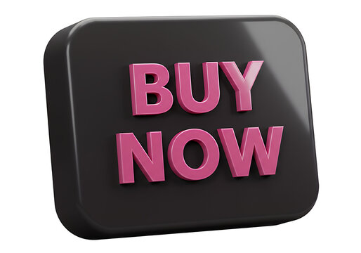 Black rectangular 'BUY NOW' button with bold pink text for e-commerce websites
