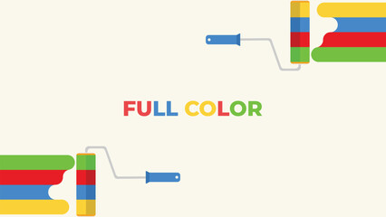 Illustration of painting roller background,  full color abstract background