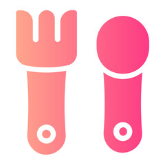 baby cutlery gradient icon