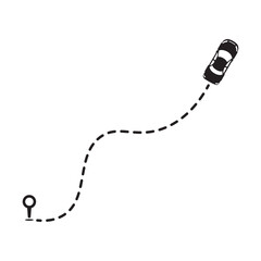 Car Travel Route Icon