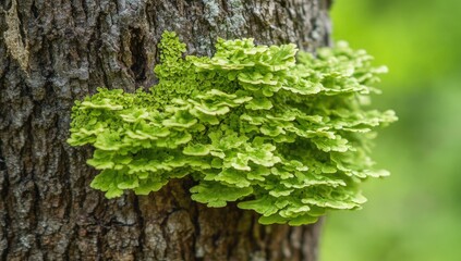 Lichen cluster on tree bark
