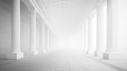 Obraz premium Majestic White Colonnade Hallway