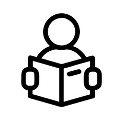 Obraz premium Reading Book Icon – Education, Learning, and Knowledge Symbol for Apps and Websites