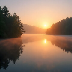 Obraz premium sunrise over the river