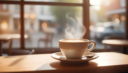 Fototapeta premium Aromatic Coffee Break at a Cozy Cafe