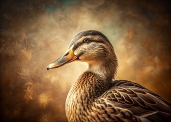 Vintage Cool Duck Wallpaper: Retro Bird Photography