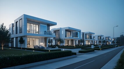 Obraz premium modern building in the evening