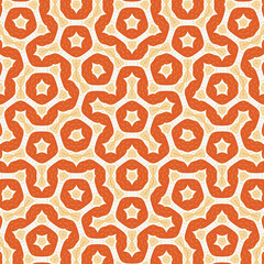 "Geometric Star Pattern: Orange Star and Rounded Shape Design.
Decorative Repeating Motif: Stylized Star and Rounded Texture.
Engaging Geometric Design: Orange Star Seamless Pattern."