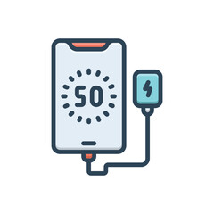 Color illustration icon for charge