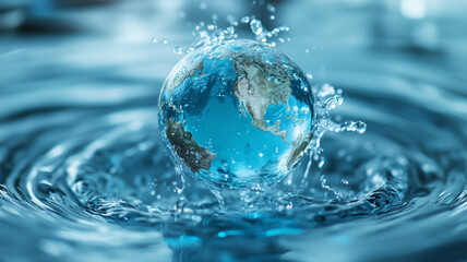 World Water Day globe splashing water environment conservation
