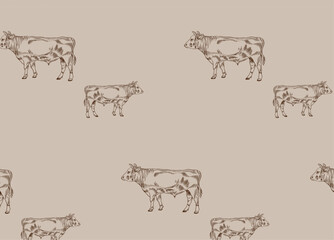 Vector bull pattern black outline dark outline