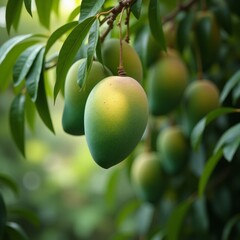 Tropical fruit with yellow-green skin and sweet, creamy flesh