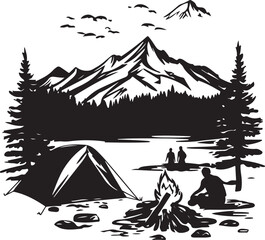 Camping Mountain SVG Vector Bundle