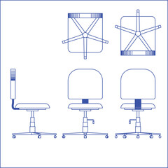 A vector illustration of an office chair is a clean, scalable digital artwork suitable for various design applications