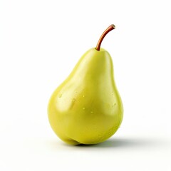 an AI Image Generator, Fresh Green Pear Isolated with Water Droplets