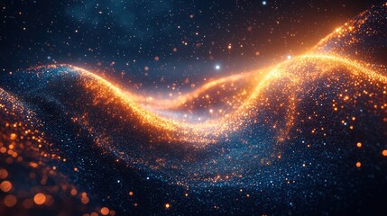 Obraz premium Abstract swirling particles of light