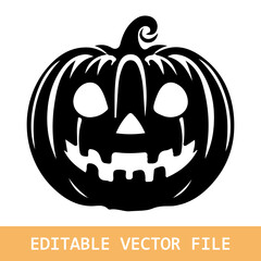 black silhouette of halloween pumkin